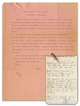 Hunter Thompson Typed Story Featuring His Claude Fink Protagonist -- Also With an Autograph Letter Signed, ...It appears I am once again headed for fatherhood...a bad joke IS funny once...